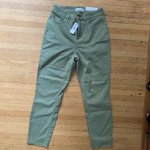 Sage green fringe Jeans